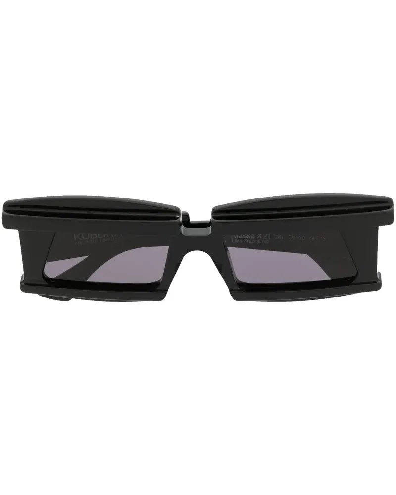 KUBORAUM Sonnenbrille mit eckigem Gestell - Schwarz Schwarz