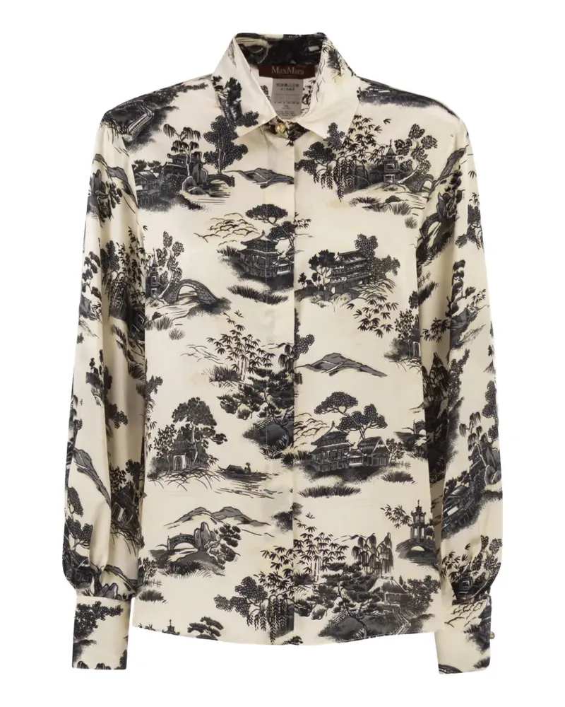 Max Mara landscape jewelled shirt - Nude Nude