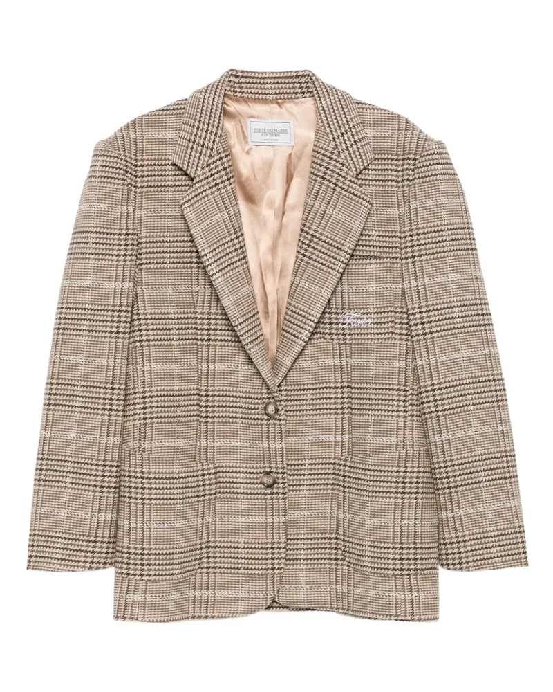 Forte Couture Sakko mit Hahnentrittmuster - Nude Nude