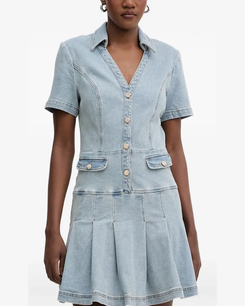 Morgan Jeanskleid mit Faltenrock - Blau Blau