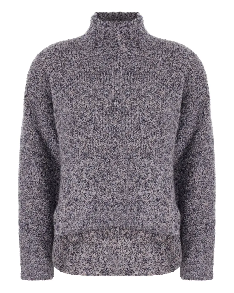 Giorgio Armani Melierter Strickpullover mit Stehkragen - Grau Grau