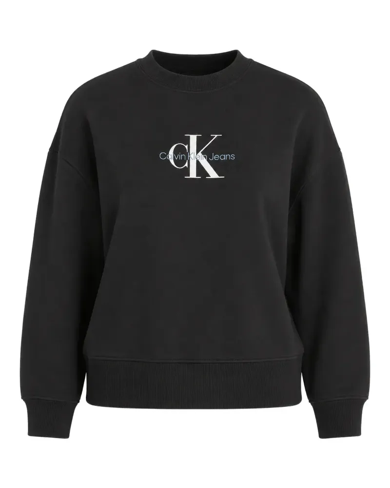 Calvin Klein Besticktes T-Shirt mit überschnittenen Schultern - Schwarz Schwarz