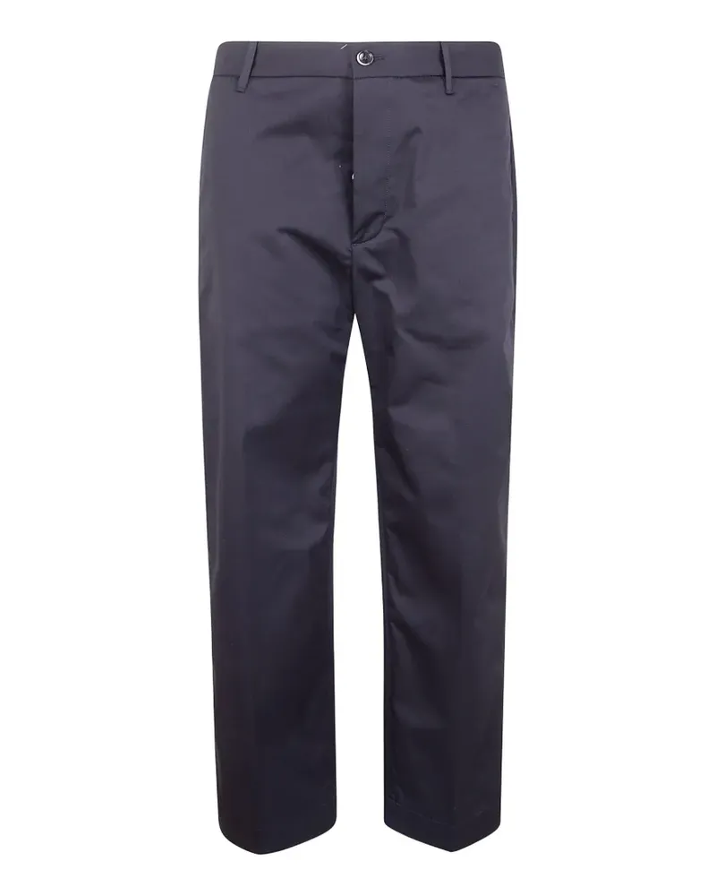 nine:inthe:morning logo-patch trousers - Schwarz Schwarz