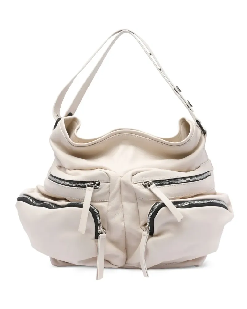 Vic Matié Schultertasche aus Leder - Weiß Weiß