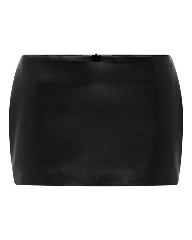 Alex Perry low-rise leather mini skirt - Schwarz Schwarz