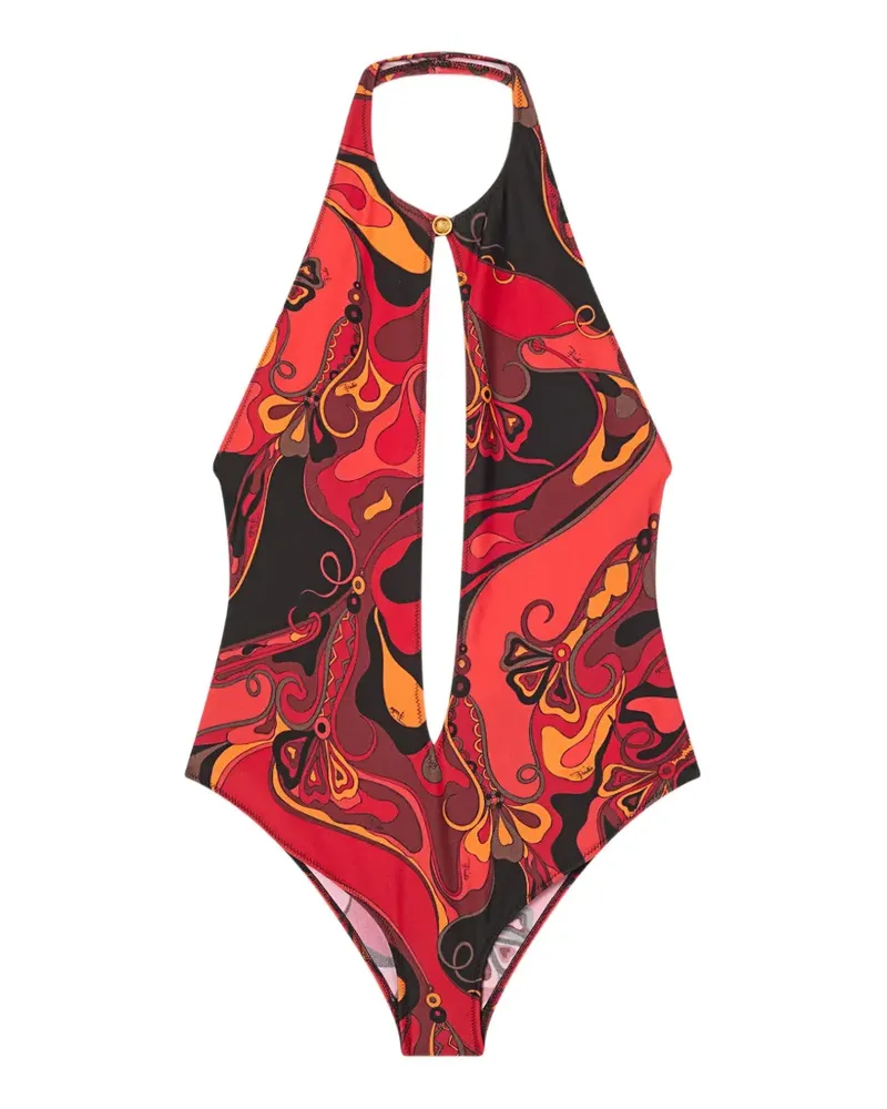 Emilio Pucci Orchidee-print swimsuit - Rot Rot