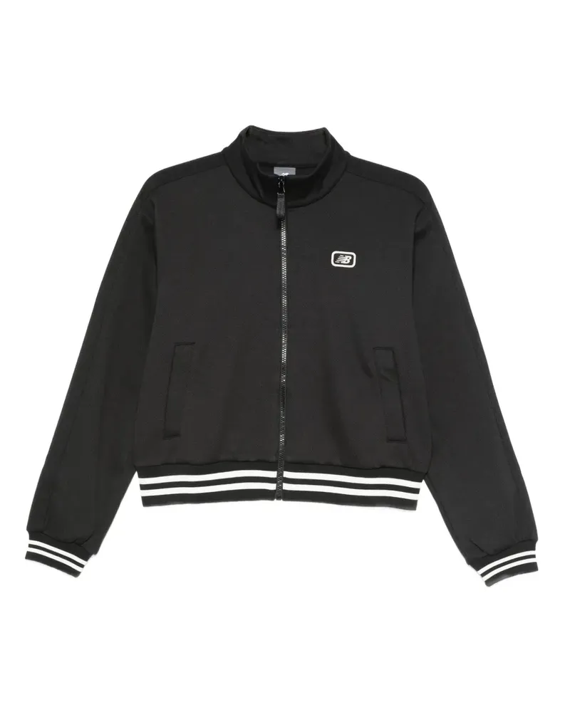 New Balance zip-up striped-cuff jacket - Schwarz Schwarz