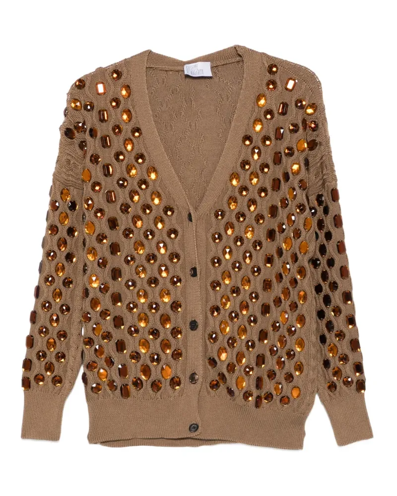 Giuseppe di Morabito embellished cable-knit cardigan - Braun Braun
