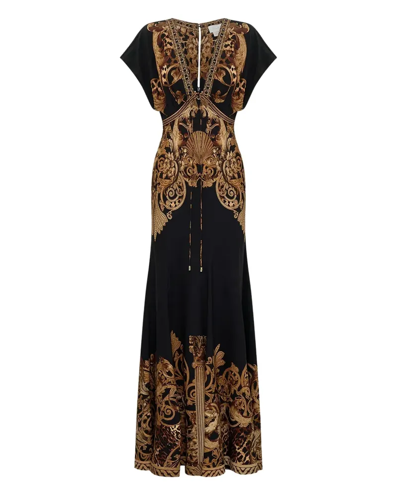 Camilla V-neck maxi dress - Schwarz Schwarz