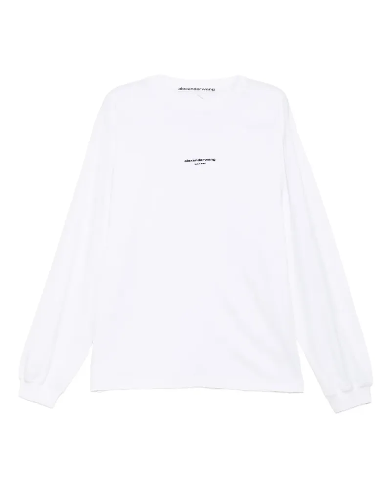 Alexander Wang Langarmshirt mit Logo-Print - Weiß Weiß