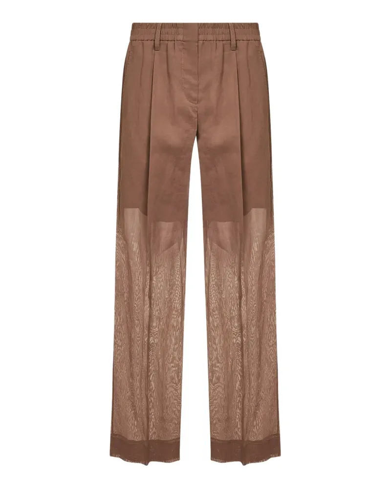 Brunello Cucinelli pleat wide trousers - Braun Braun
