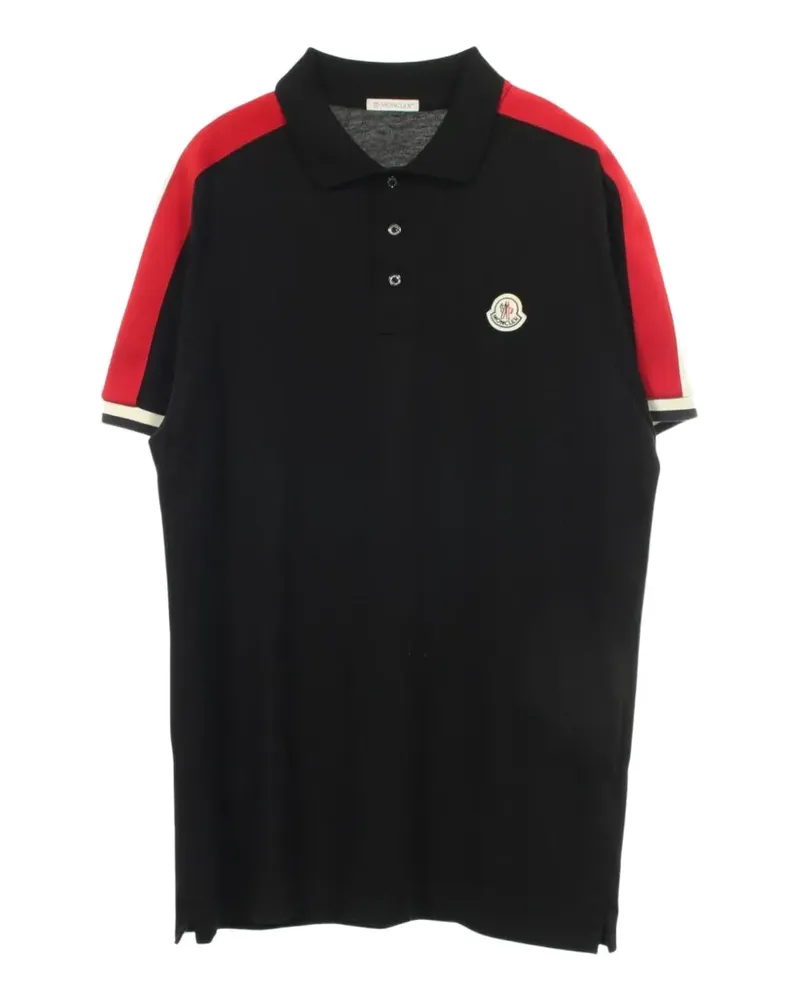 Moncler 2010s Poloshirt mit Streifendetail - Schwarz Schwarz
