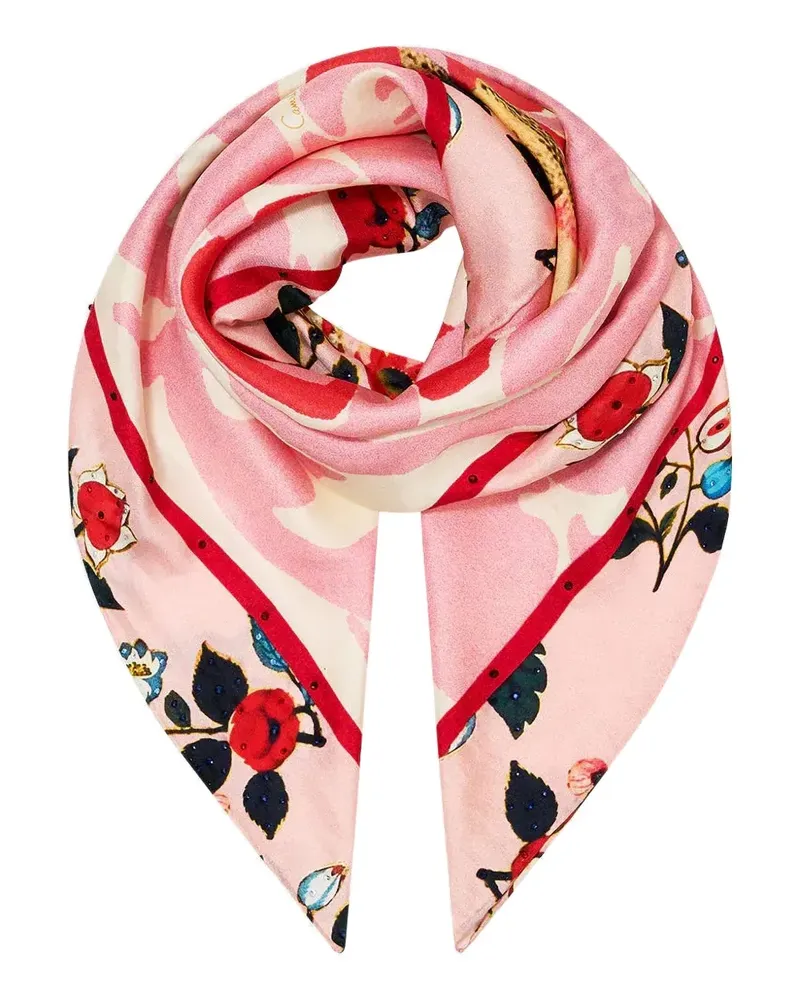 Camilla patterned square silk scarf - Rosa Rosa