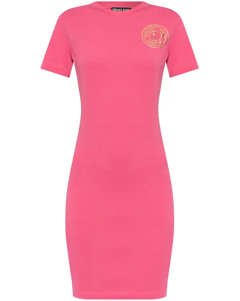 Versace Jeans Kleid mit Logo-Print - Rosa Rosa