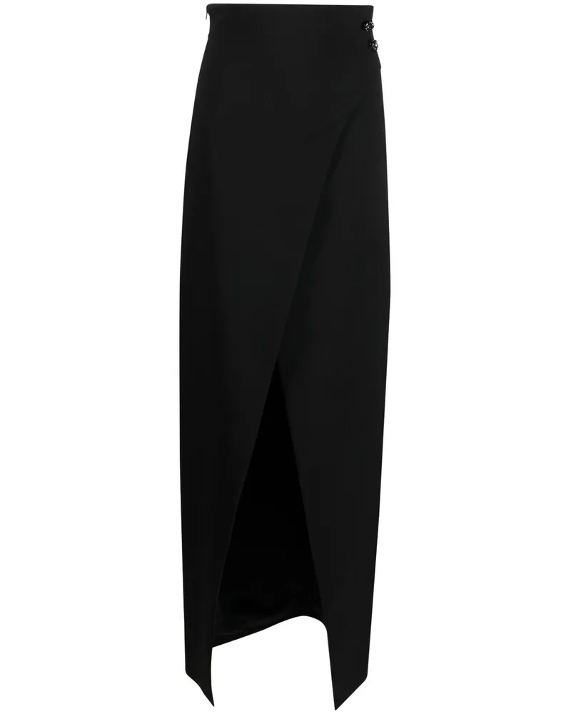 Genny Asymmetrischer Wickelrock - Schwarz Schwarz