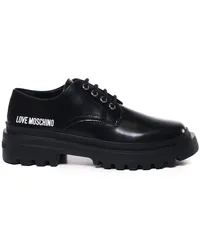 Moschino Oxford-Schuhe mit Logo-Print Schwarz