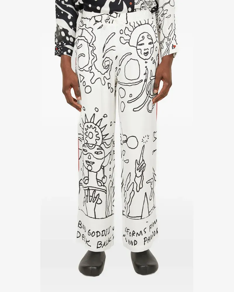 HONEY FUCKING DIJON Hose mit Print - Weiß Weiß
