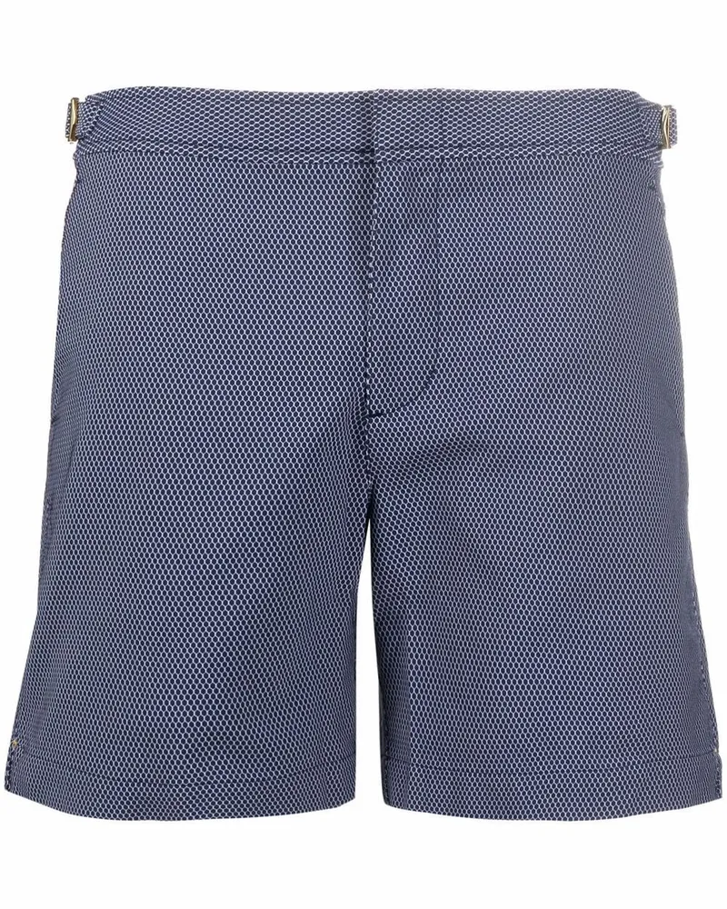 Orlebar Brown Badeshorts mit grafischem Print Blau