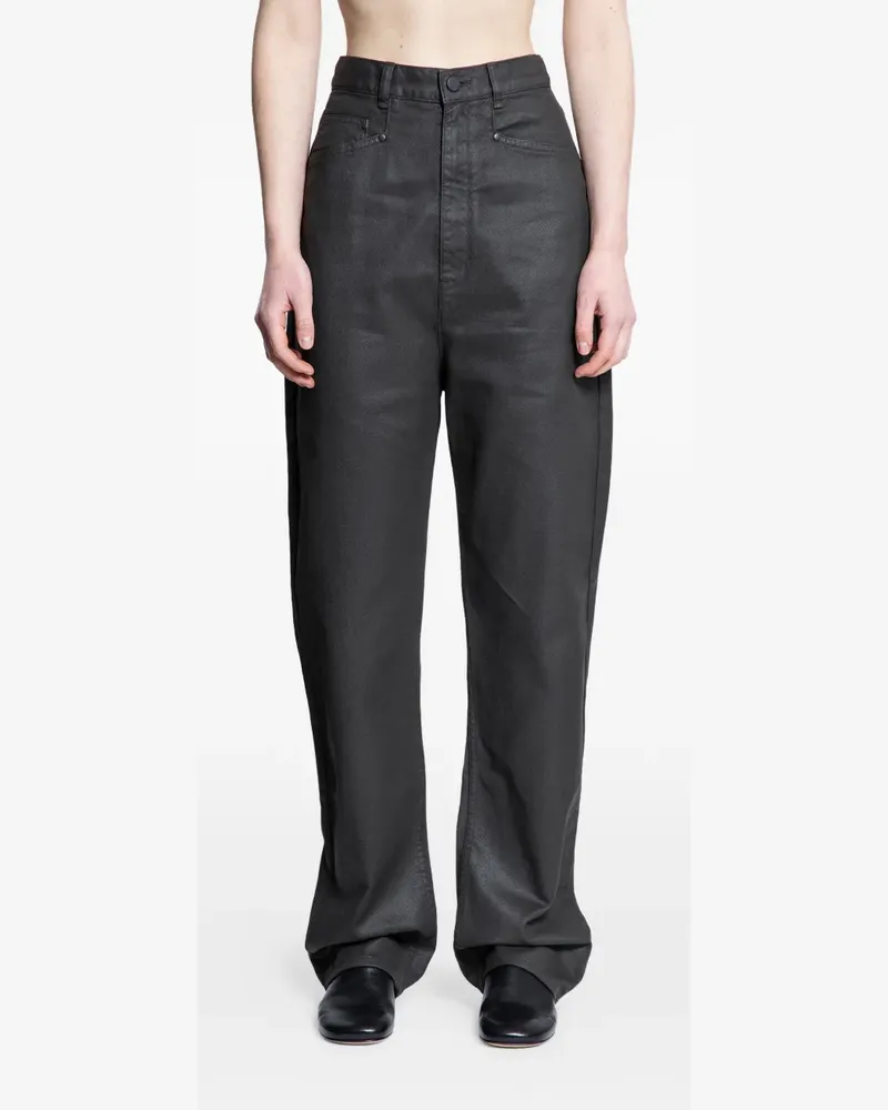 Christophe Lemaire dropped crotch denim trousers - Schwarz Schwarz