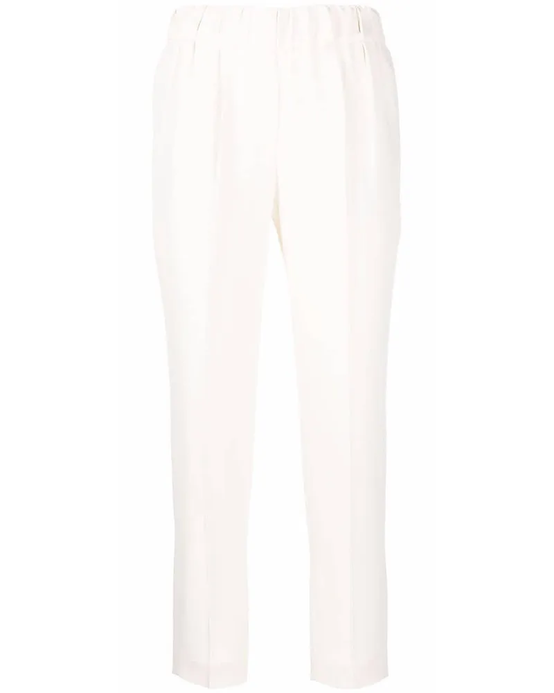 Brunello Cucinelli Schmale Cropped-Hose - Nude Nude