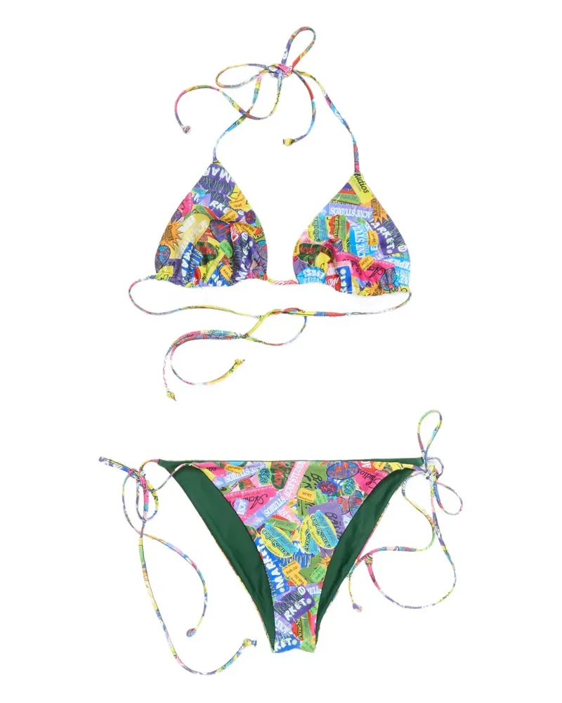 Acne Studios Bikini mit grafischem Print - Rosa Rosa