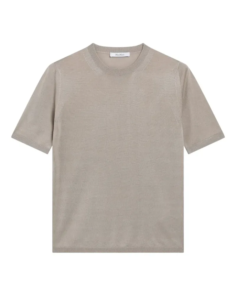 Max Mara Fein gestricktes T-Shirt - Nude Nude