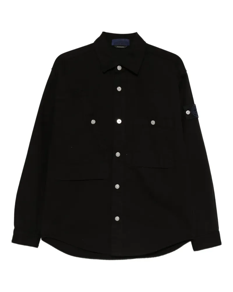 Stone Island button-fastening shirt jacket - Schwarz Schwarz
