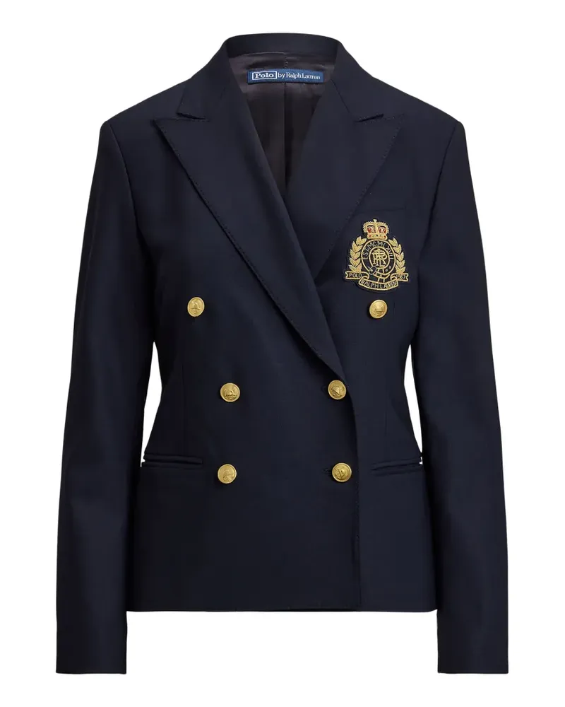 Ralph Lauren double-breasted crest-patch blazer - Blau Blau