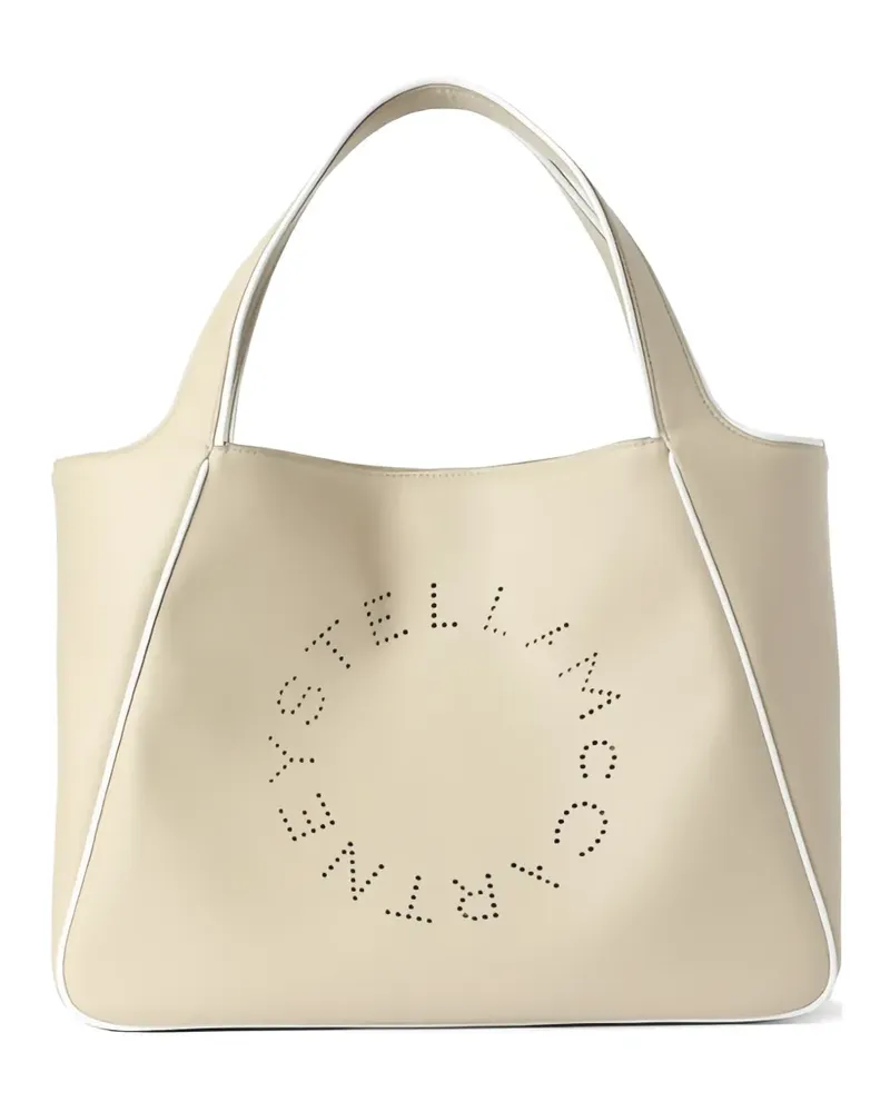 Stella McCartney Logo contrast-piping tote bag - Nude Nude