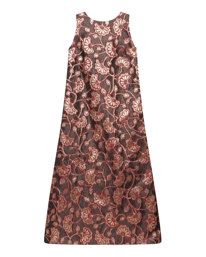 Maliparmi Gilded Garden floral-jacquard crew-neck maxi dress - Braun Braun