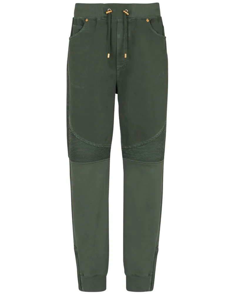 Balmain Jeans mit Jersey-Einsätzen - Grün Grün