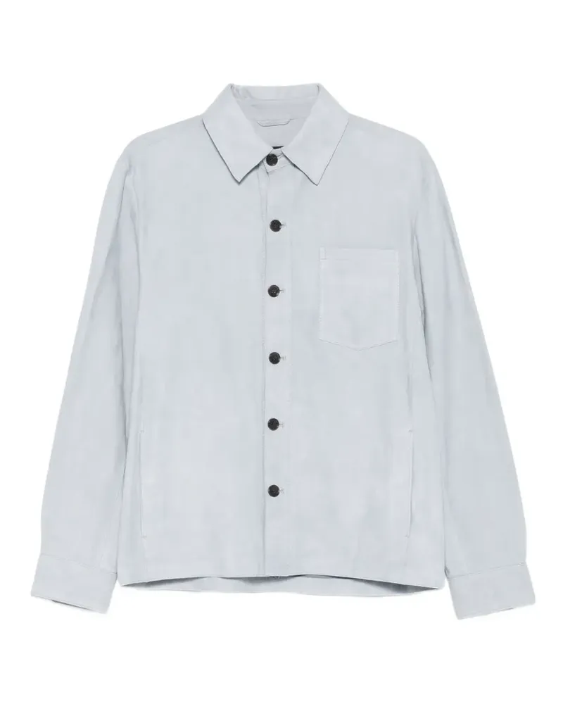 Arma Dino suede button-up jacket - Blau Blau