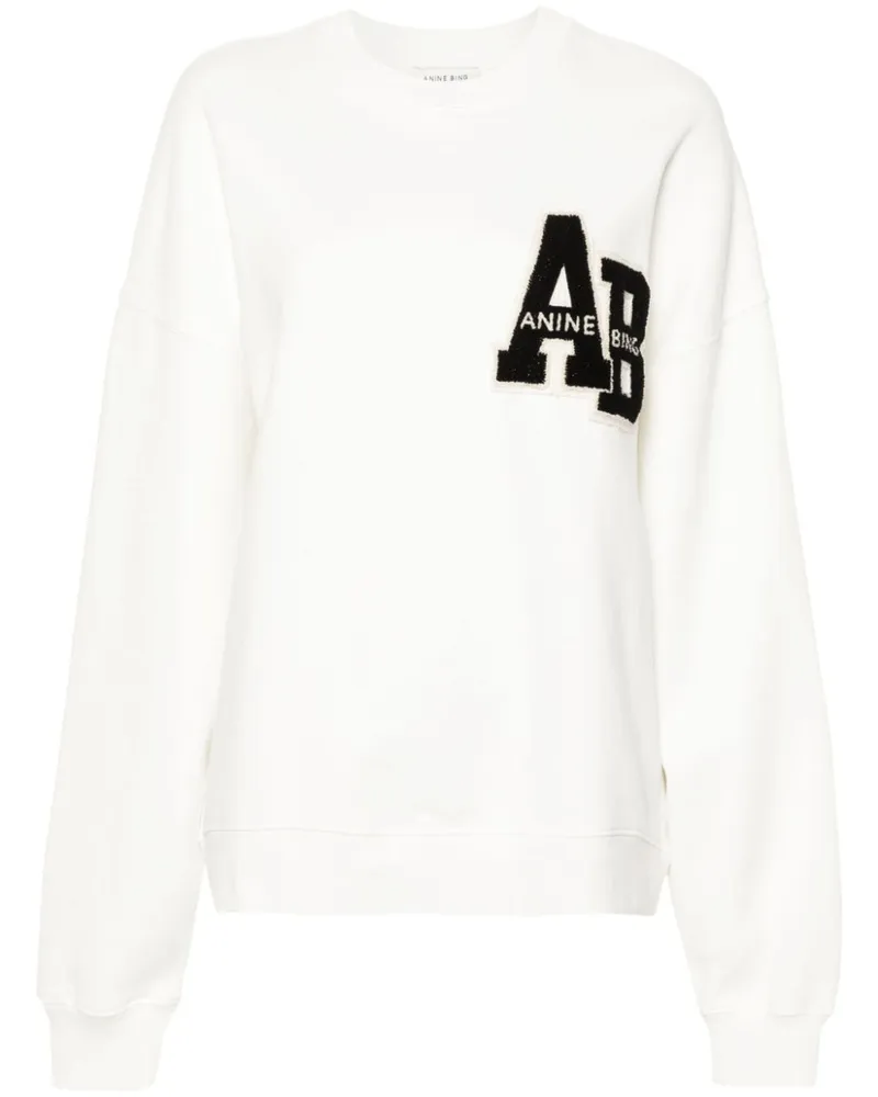 Anine Bing Sweatshirt mit Logo-Patch - Weiß Weiß