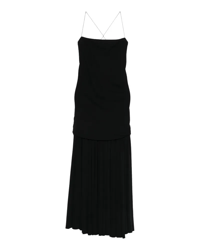 Jacquemus Midikleid mit Falten - Schwarz Schwarz