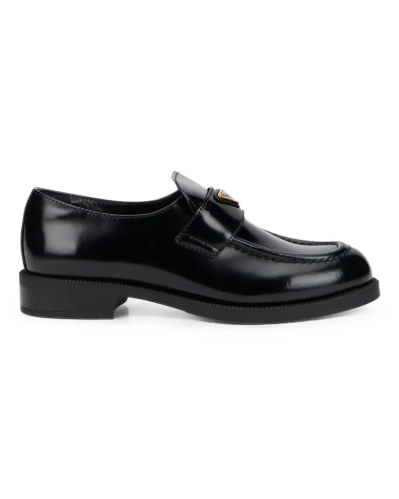 Prada Loafer aus gebürstetem Leder - Schwarz Schwarz