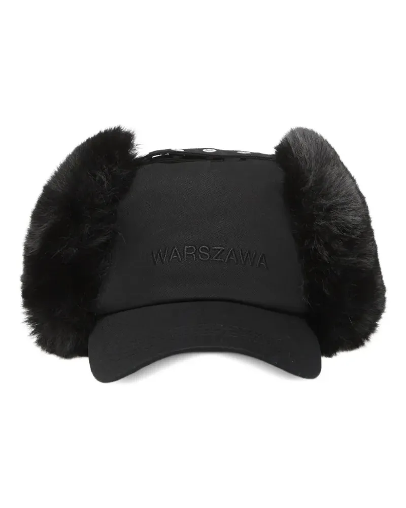 MISBHV Warszawa Baseballkappe aus Faux Fur - Schwarz Schwarz