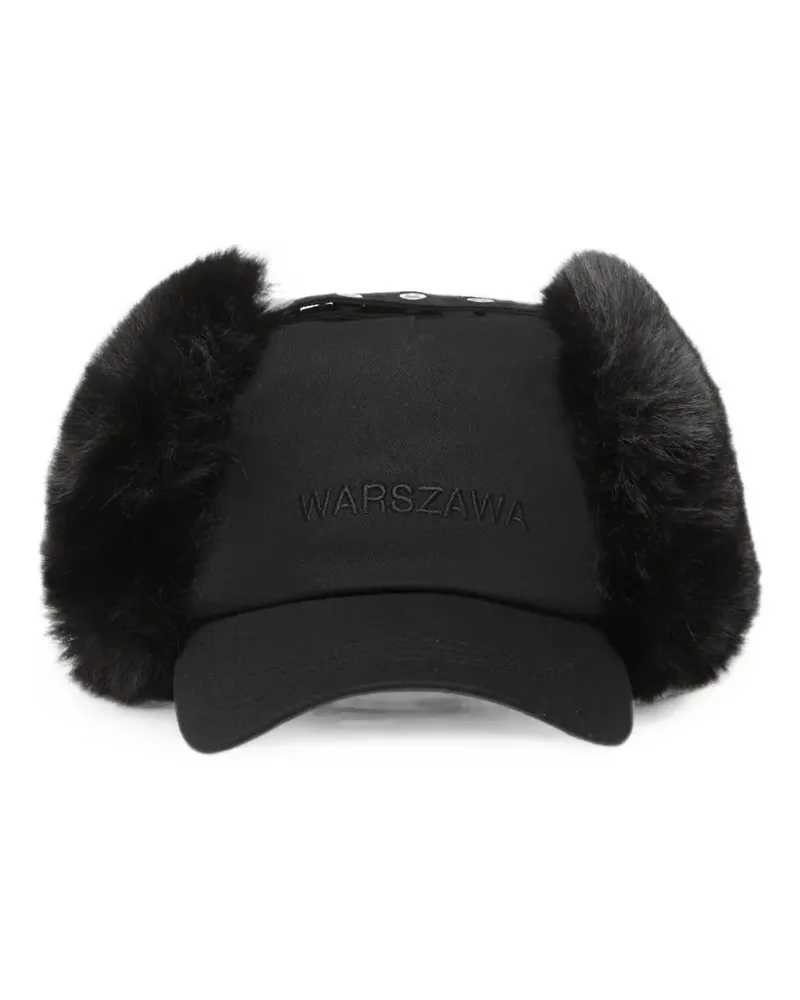 MISBHV Warszawa Baseballkappe aus Faux Fur - Schwarz Schwarz