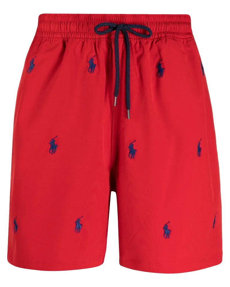Ralph Lauren Badeshorts mit Logo-Stickerei - Rot Rot