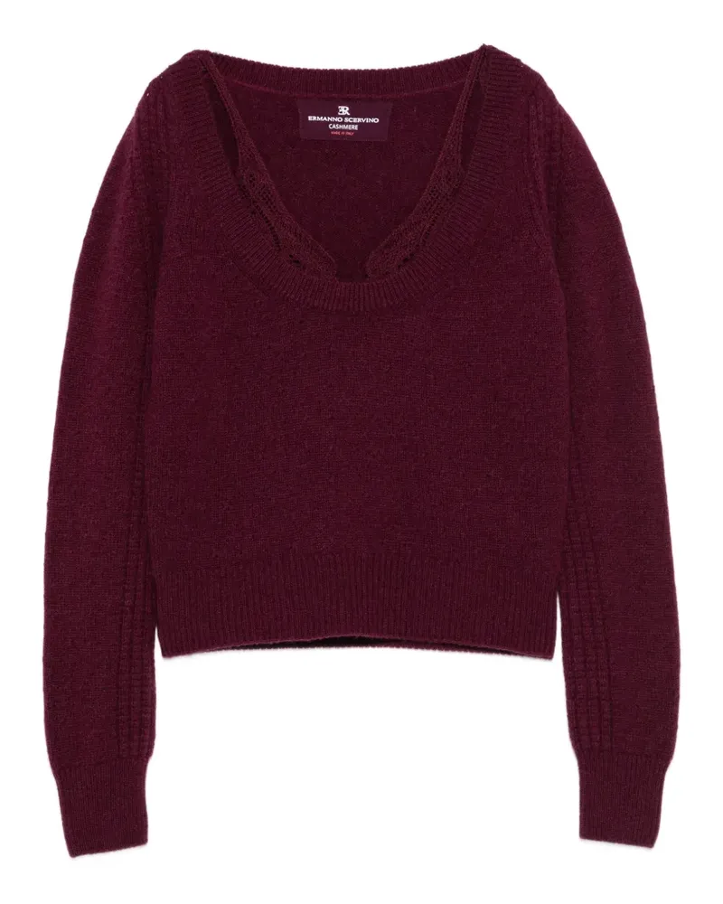 Ermanno Scervino cut-out V-neck sweater - Violett Violett