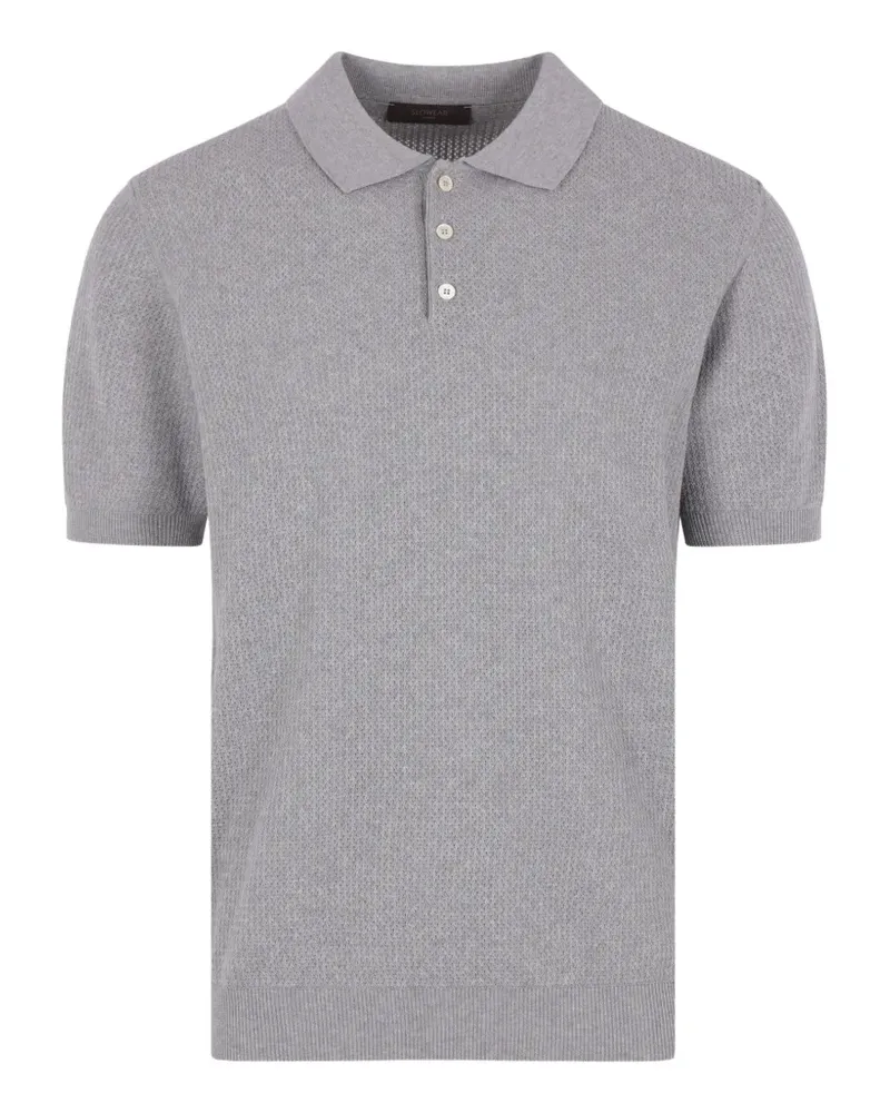 Zanone textured-knit polo sweater - Grau Grau