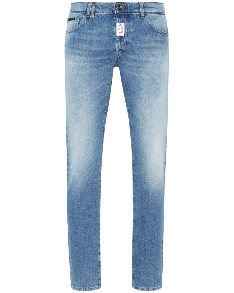 Philipp Plein Halbhohe Supreme Straight-Leg-Jeans - Blau Blau