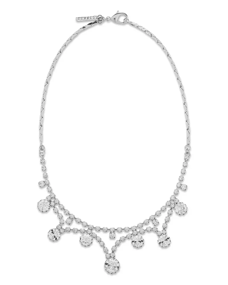 Alessandra Rich Choker mit Kristallverzierung - Silber Silber