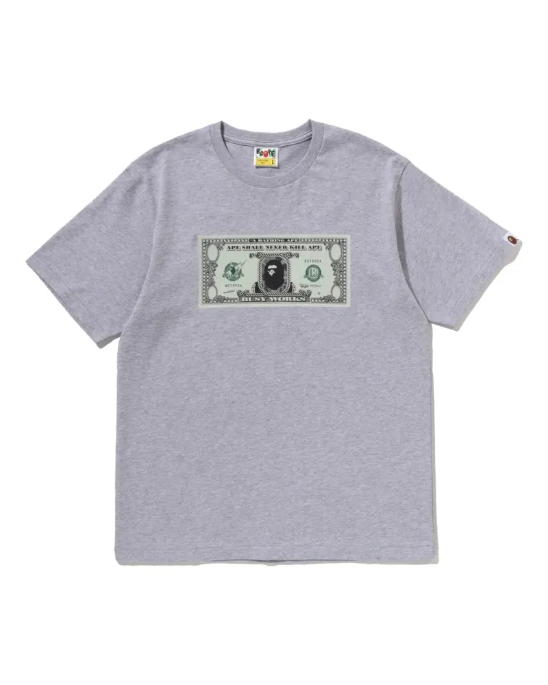 BAPE T-Shirt mit Dollar-Print - Grau Grau