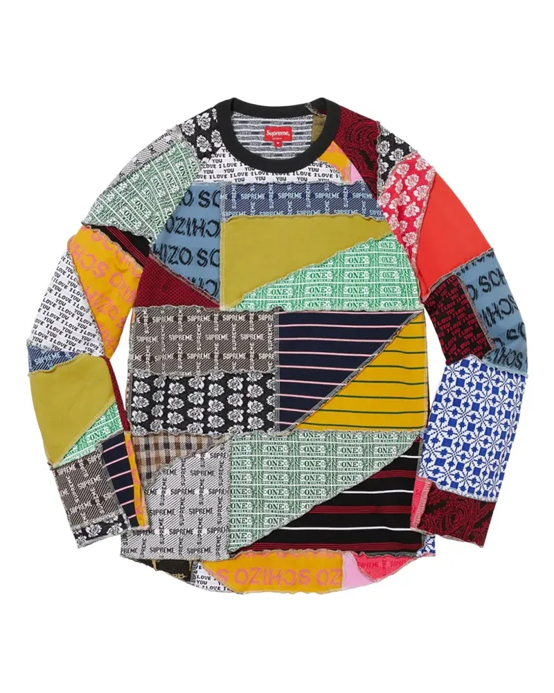 Supreme Being patchwork jacquard long-sleeves T-shirt - Orange Orange