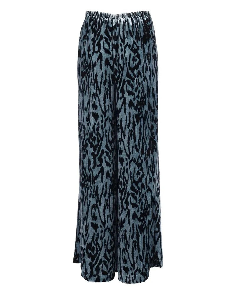 forte_forte velvet print trousers - Blau Blau