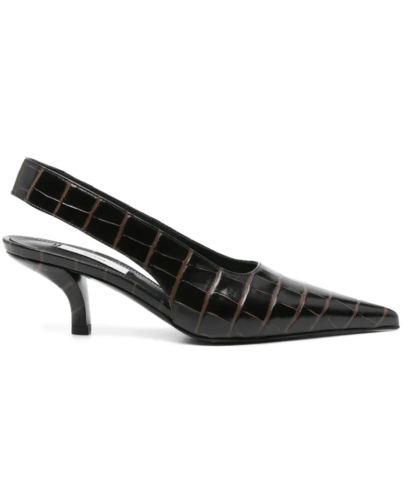 Totême Pumps in Kroko-Optik 70mm - Braun Braun