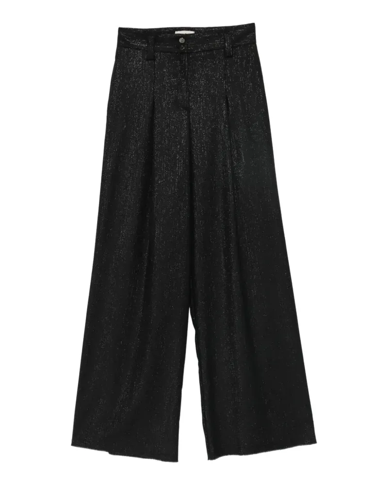 Pennyblack Wide-Leg-Hose mit Glitter-Effekt - Schwarz Schwarz
