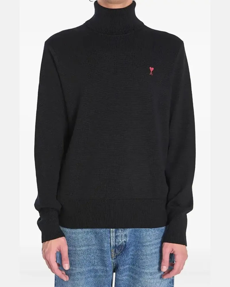 AMI Paris Ami de Coeur Rollkragenpullover - Schwarz Schwarz