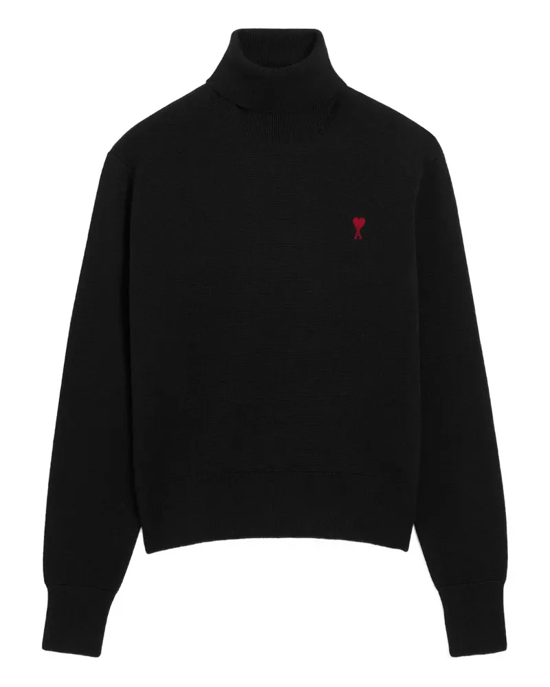 AMI Paris Ami de Coeur Rollkragenpullover - Schwarz Schwarz
