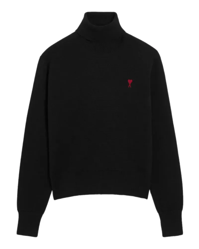 AMI Paris Ami de Coeur Rollkragenpullover - Schwarz Schwarz